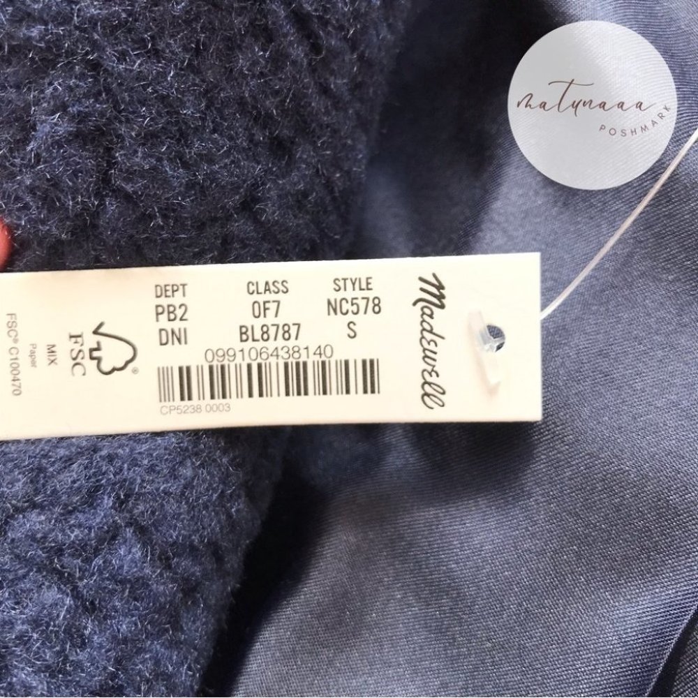 Madewell (Re)sourced Sherpa Teddy Coat in Dark Nightfall - Picture 4 of 5